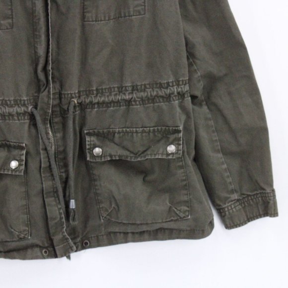 Life In Progress Military Jacket Womens Brown Full Zip MultiPocket Size Large L - Picture 4 of 9